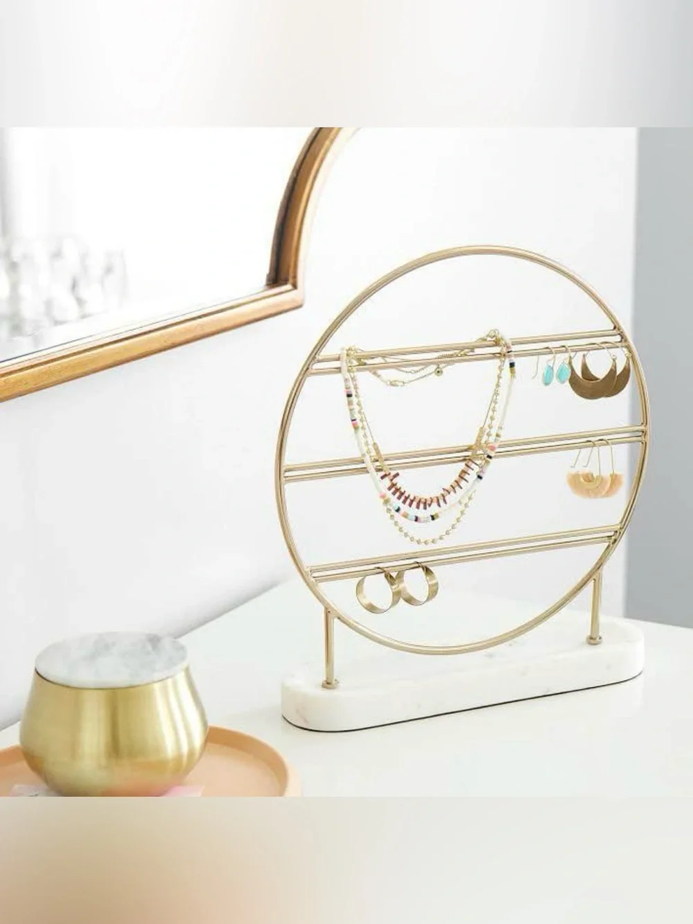 PB Teen Earring and Jewelry Holder in Gold & Marble